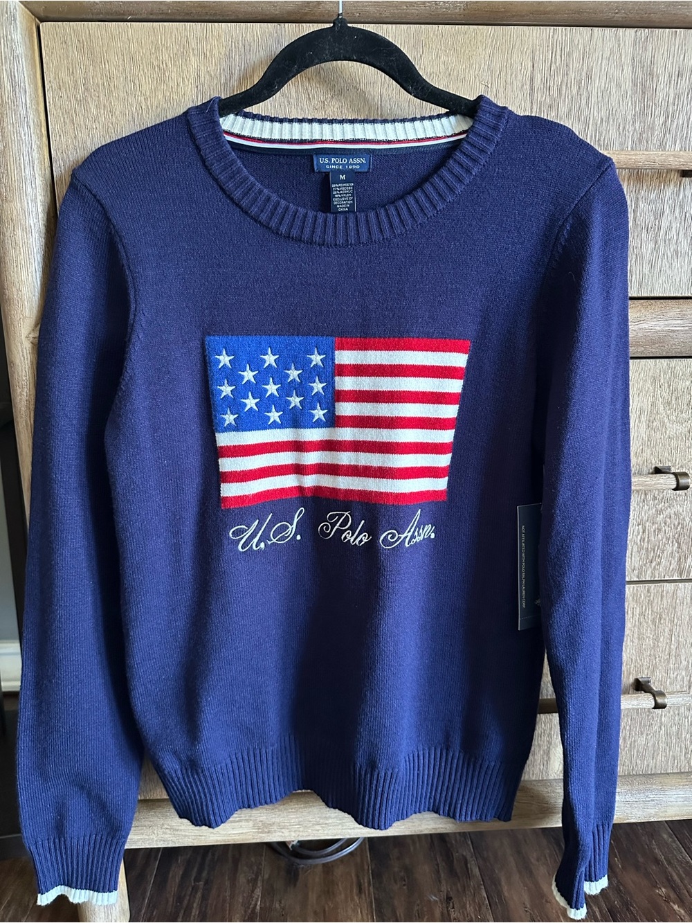 NWT U.S. Polo Assn. Men’s Navy Flag Knit Sweater